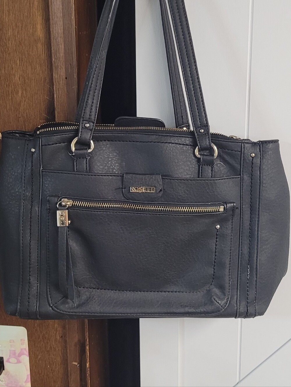 Black Rosetti Structured Tote Bag